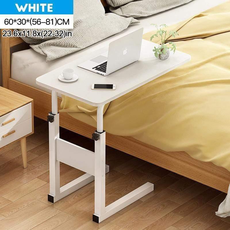 ezy2find desk White Simple Bed Computer Desk Lazy Desk with Movable Lifting for Student Beside Bedroom