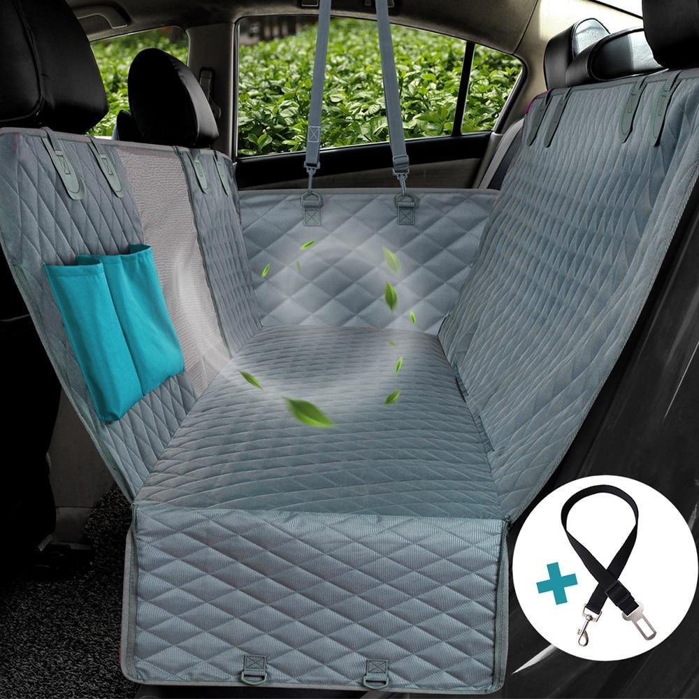 ezy2find dog car mat Dog Car Seat Cover View Mesh Waterproof Pet Carrier Car Rear Back Seat Mat Hammock Cushion Protector With Zipper And Pockets