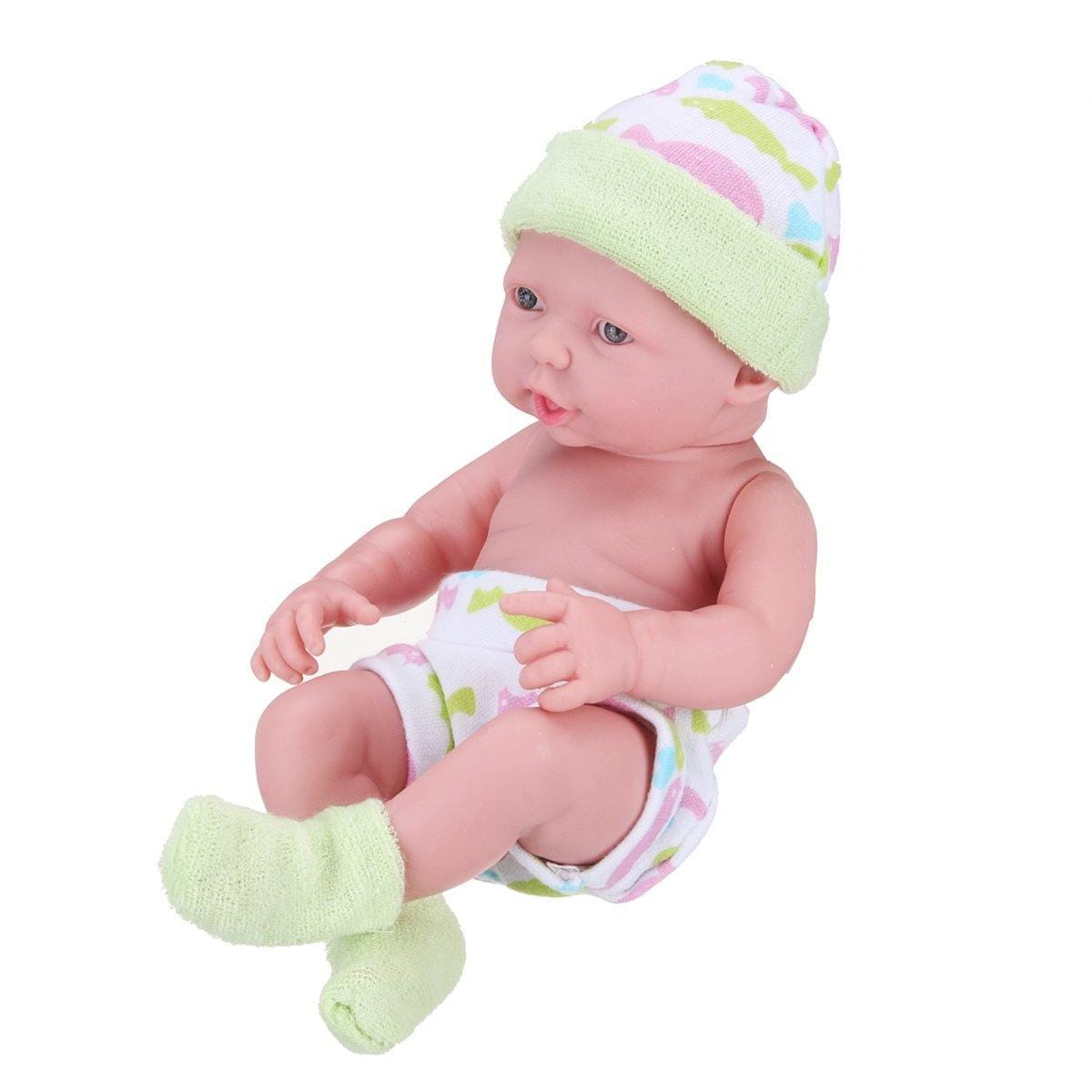 ezy2find dolls Green Newborn Baby Dolls Gift Toys Soft Vinyl Silicone Lifelike Newborn Kids Toddler Girl