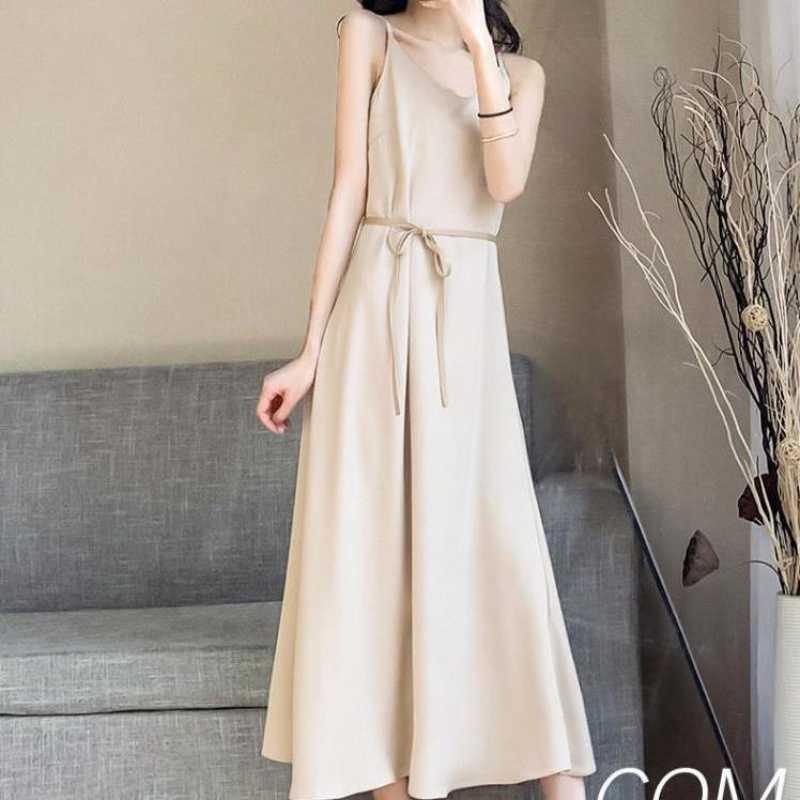 ezy2find dress Apricot / L Women's dresses Long Temperament Is Thinner With A Long Skirt Inside And A Skirt Outside