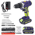 ezy2find drill China / with 2 batteries 3 In 1 Hammer Drill 48VF Cordless Drill Double Speed Power Drills LED lighting 50Nm 25+1 Torque Electric Drill