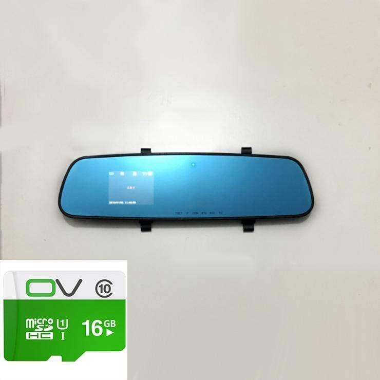 ezy2find drive recorder Blue With 16GB / 2.4inch Car 1080P HD Rearview Mirror Driving Recorder