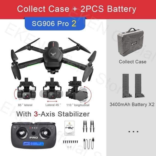 ezy2find drones SG906Pro2 Case 2BAT / France Drone SG906 PRO 2 GPS With 3 axis Self-stabilizing Gimbal WiFi FPV 4K Camera Dron Brushless Drone Quadcopter ZLRC BEAST sg906pro