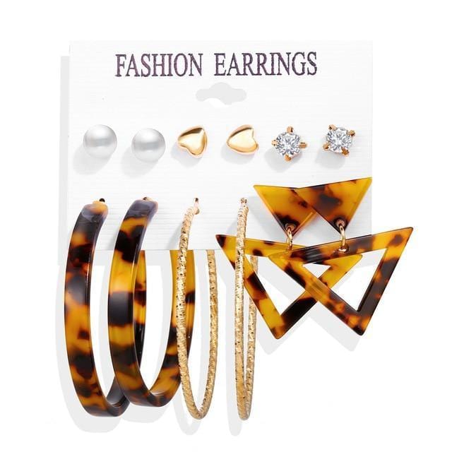 ezy2find earrings Earrings Set 2 Vintage Tassel Acrylic Earrings For Women Bohemian Earrings Set Big Dangle Drop Earring  Female Fashion Jewelry