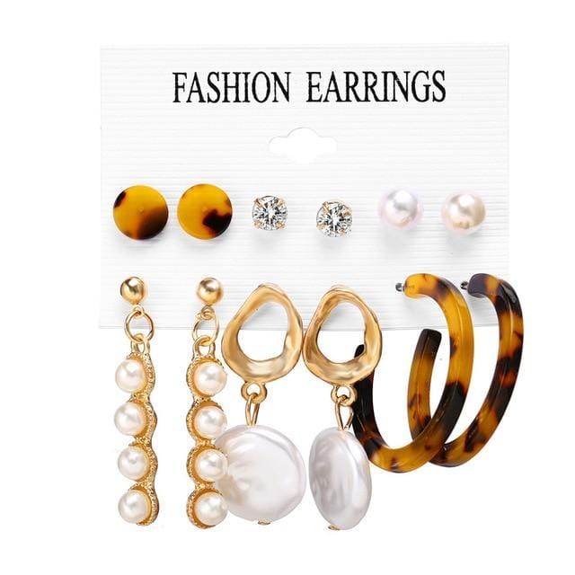 ezy2find earrings Earrings Set 24 Vintage Tassel Acrylic Earrings For Women Bohemian Earrings Set Big Dangle Drop Earring  Female Fashion Jewelry