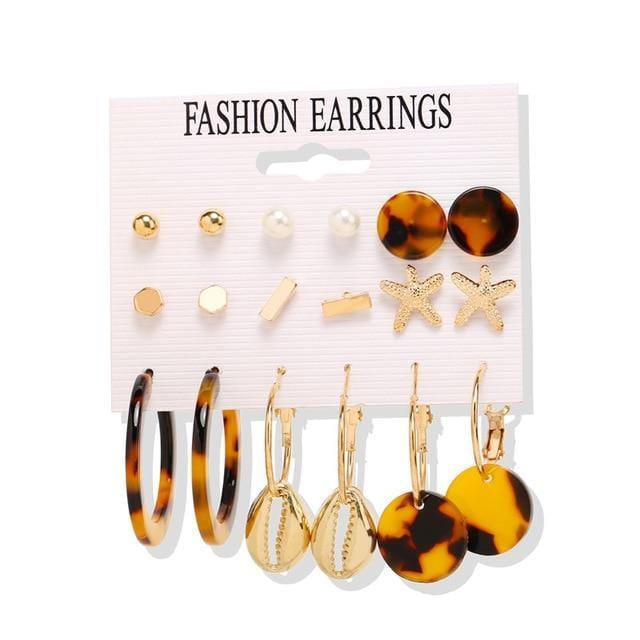 ezy2find earrings Earrings Set 4 Vintage Tassel Acrylic Earrings For Women Bohemian Earrings Set Big Dangle Drop Earring  Female Fashion Jewelry