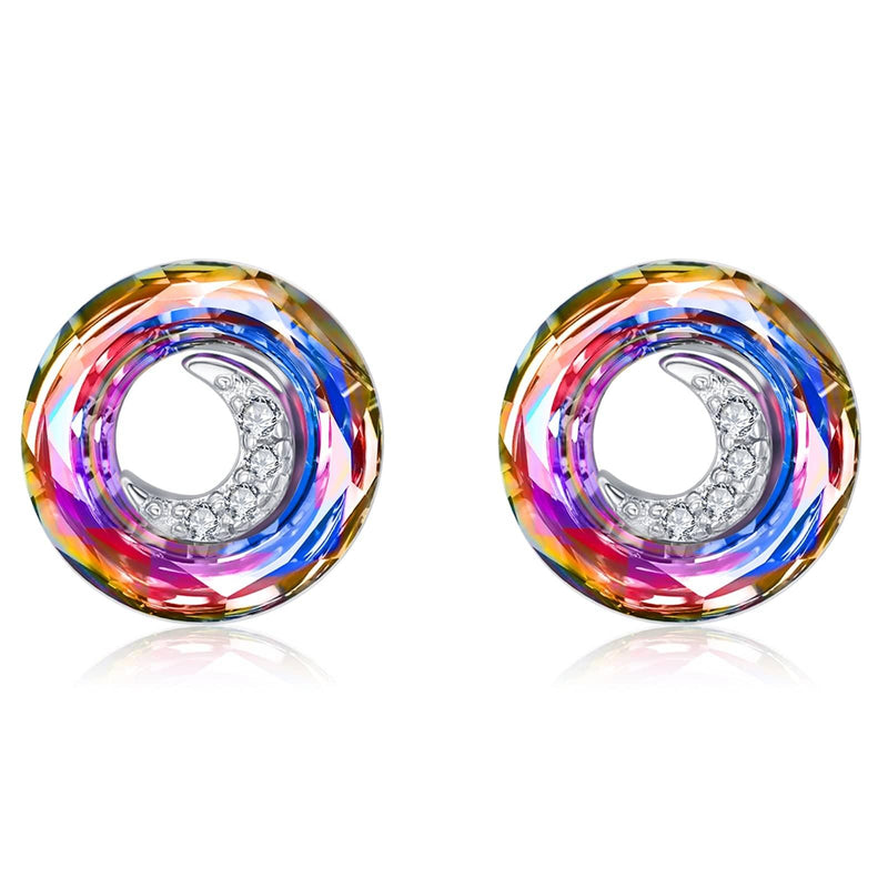 ezy2find earrings Two Tone / 0.32"L *0.32"W Cubic Zirconia Crescent Moon 925 Sterling Silver Stud Earrings Dainty Crystal Earrings Hypoallergenic Jewelry