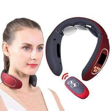 ezy2find Electric Pulse Back and Neck Massager 4-Modes 15 Levels Remote Control Electric Pulse Back and Neck Massager Heating Pain Relief Intelligent Cervical Massager 4-Modes 15 Levels Remote Control Electric Pulse Back and Neck Massager Heating Pain Relief Intelligent Cervical Massager