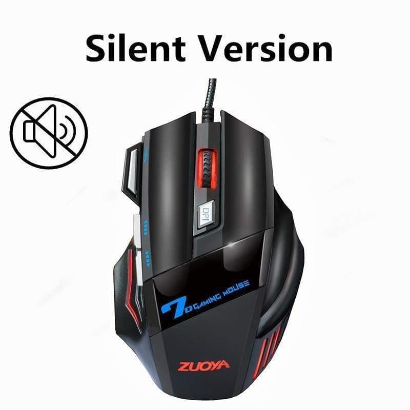 ezy2find game mouse Mute ZUOYA MMR3 Wired Mechanical Gaming Mouse 7 Keys 5500DPI LED Optical USB Mouse Mice Game Mouse Silent/Sound Mouse For PC Computer Pro Gamer