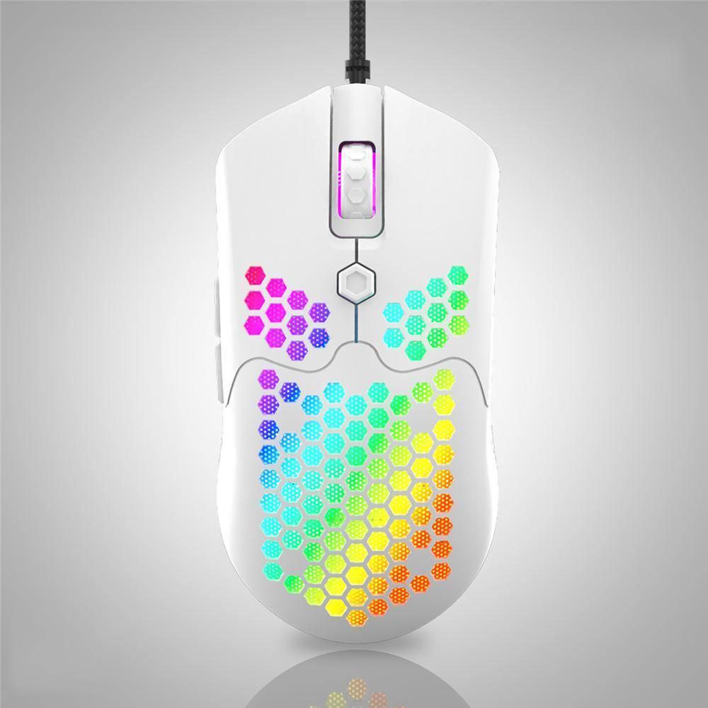 ezy2find game mouse White Free-wolf M5 Wired Game Mouse Breathing RGB Colorful Hollow Honeycomb Shape 12000DPI Gaming Mouse USB Wired Gamer Mice for Desktop Computer Laptop PC