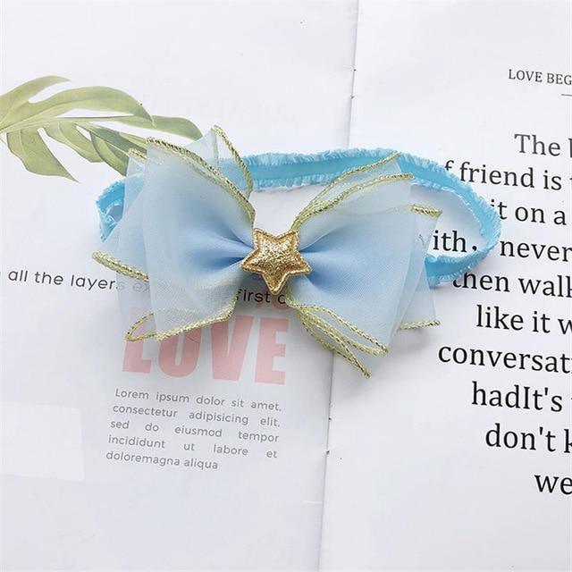 ezy2find girls head bands 1791 blue BalleenShiny Baby Girls Bowknot Crown Headband Lace Elastic Princess Hair Band Fashion New Style Children Kids Hair Accessories
