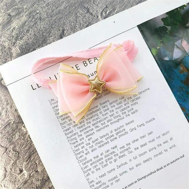 ezy2find girls head bands 1791 pink BalleenShiny Baby Girls Bowknot Crown Headband Lace Elastic Princess Hair Band Fashion New Style Children Kids Hair Accessories