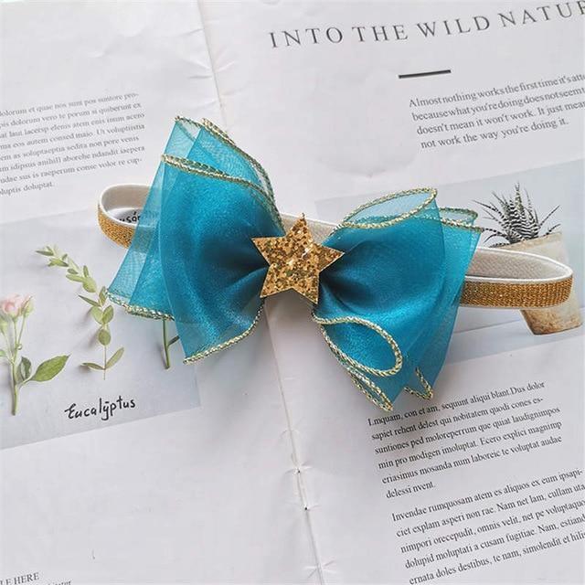 ezy2find girls head bands 1938green BalleenShiny Baby Girls Bowknot Crown Headband Lace Elastic Princess Hair Band Fashion New Style Children Kids Hair Accessories