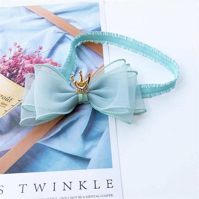 ezy2find girls head bands green BalleenShiny Baby Girls Bowknot Crown Headband Lace Elastic Princess Hair Band Fashion New Style Children Kids Hair Accessories