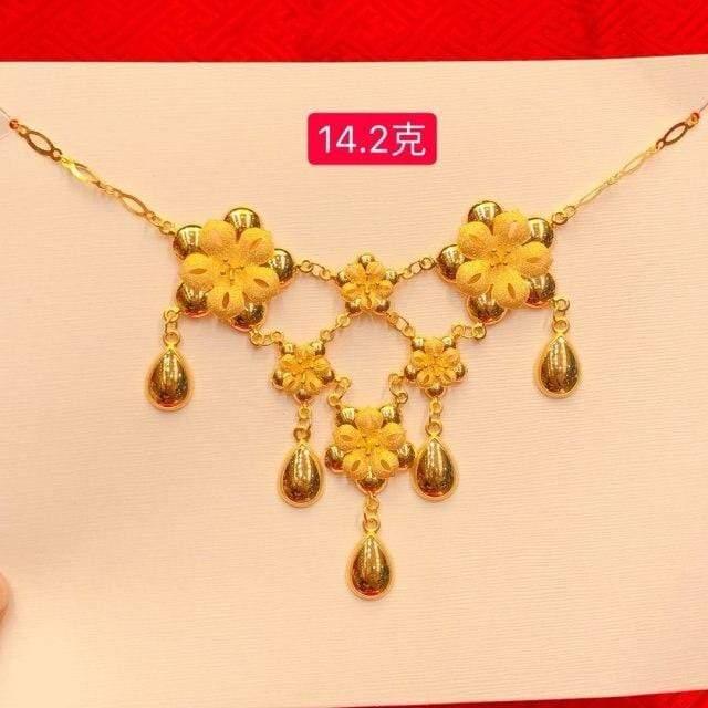 ezy2find Gold Item A about 17g / 50cm HX 24K Pure Gold Necklace Real AU 999 Solid Gold Chain Brightly Simple Upscale Trendy Classic  Fine Jewelry Hot Sell New 2020
