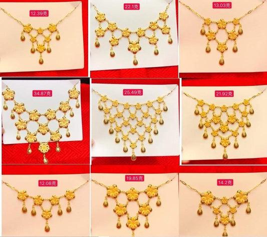ezy2find Gold Item HX 24K Pure Gold Necklace Real AU 999 Solid Gold Chain Brightly Simple Upscale Trendy Classic  Fine Jewelry Hot Sell New 2020