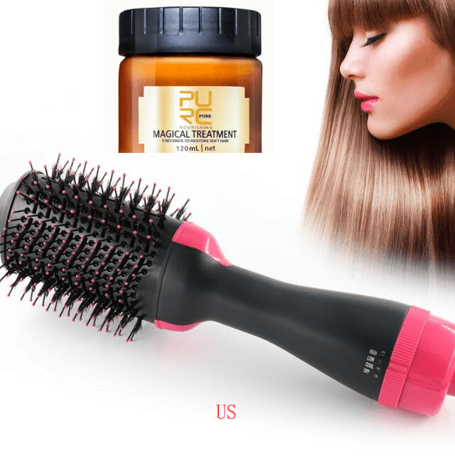 ezy2find hair dryer US with 120ML One-Step Electric Hair Dryer Comb Multifunctional Comb Straightener Hair Curling