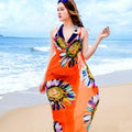 ezy2find halter dress Orange / 140x80cm Fashionable halter dress with condole belt and beach
