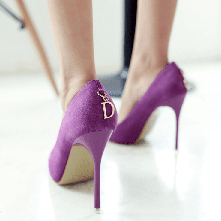 ezy2find high heal Purple / 34 Women Pumps Brand Women Shoes High Heels Sexy Pointed Toe Red Bottom High Heels Wedding Shoes