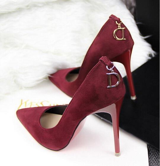 ezy2find high heal Red / 38 Women Pumps Brand Women Shoes High Heels Sexy Pointed Toe Red Bottom High Heels Wedding Shoes