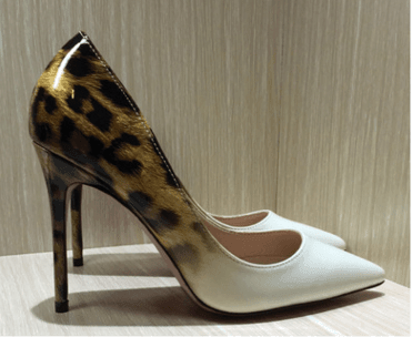 ezy2find high heal White / 41 Shallow mouth pointed fine with color matching leopard sexy fashion high heels