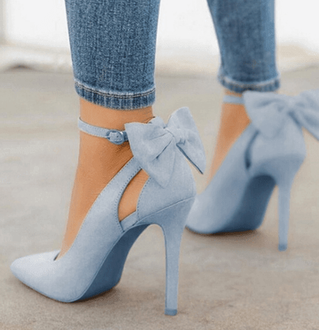 ezy2find high-heeled shoes Blue / 42 Bow high heels