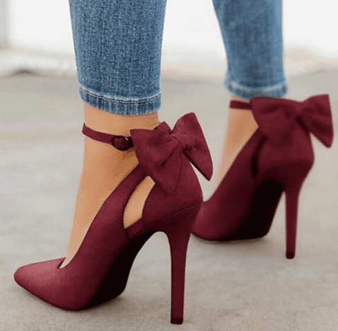 ezy2find high-heeled shoes Red / 40 Bow high heels