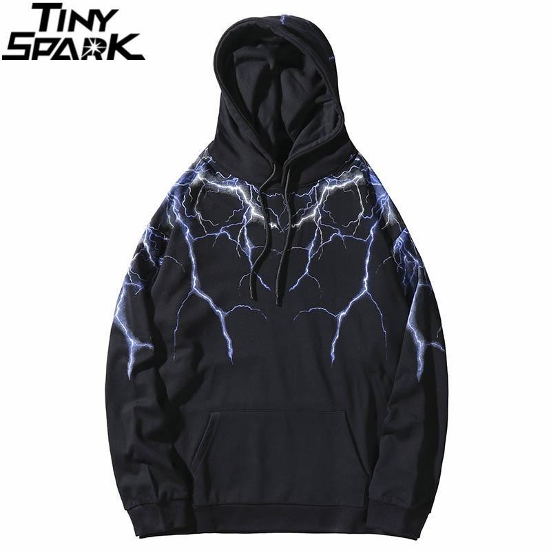 ezy2find hoodie Hip Hop Lightning Hoodie Sweatshirt Men