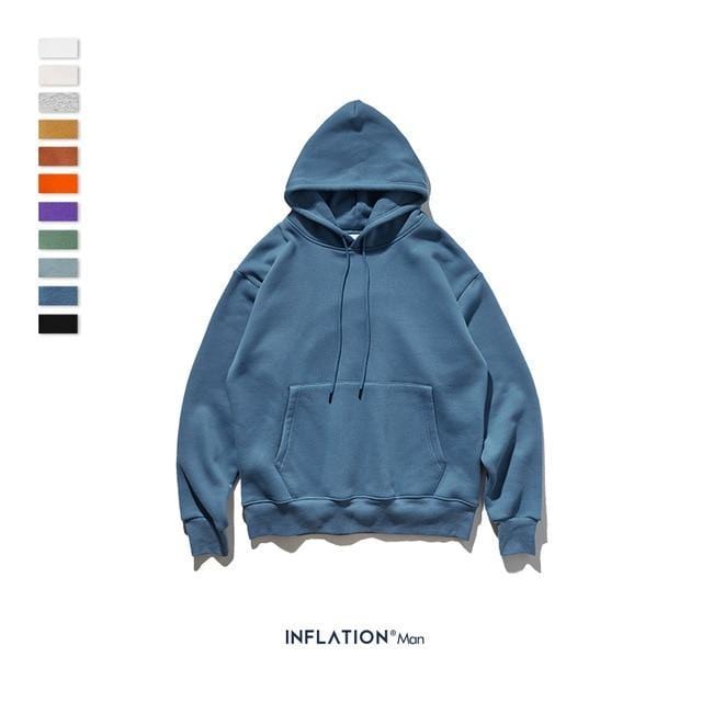 ezy2find hoodies Blue / L Mens Thick Fleece Hoodies Hip Hop Pure Hoodies