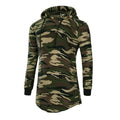 ezy2find hoodies Camouflage / XXL High Quality Mid-Length Hooded Pullover Camouflage T-Shirt Sports