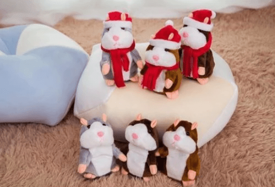 ezy2find interactive toys 6pcs / 16cm / 3colors 16cm Christmas Talking Hamster Plush Toy Interactive Sound Record Plush Hamster Stuffed Toys for Children Kids Christmas Gift