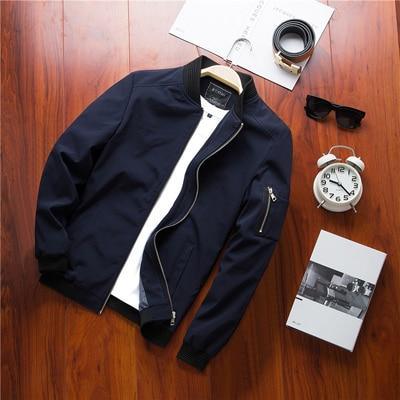 ezy2find jacket Dark Blue / M Spring New Men's Bomber Zipper Jacket Male Casual Streetwear Hip Hop Slim Fit Pilot Coat Men Clothing Plus Size 4XL,TA214
