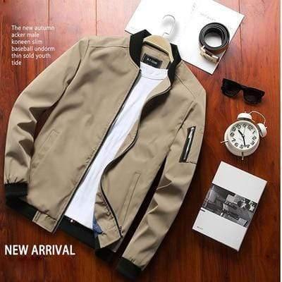 ezy2find jacket Khaki / L Spring New Men's Bomber Zipper Jacket Male Casual Streetwear Hip Hop Slim Fit Pilot Coat Men Clothing Plus Size 4XL,TA214