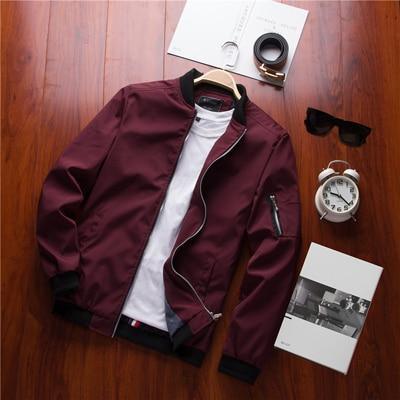 ezy2find jacket Red / M Spring New Men's Bomber Zipper Jacket Male Casual Streetwear Hip Hop Slim Fit Pilot Coat Men Clothing Plus Size 4XL,TA214
