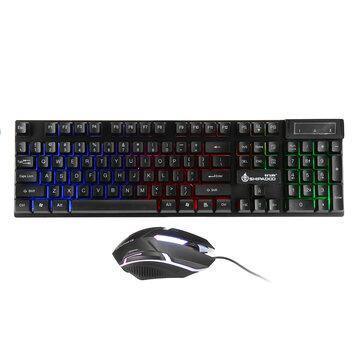 ezy2find key board and mouse set D500 104 Key USB Wired Gaming Keyboard RGB Backlit 1600 DPI Gaming Mouse Set with Mouse Pad for Computer Desktop Notebook D500 104 Key USB Wired Gaming Keyboard RGB Backlit 1600 DPI Gaming Mouse Set with Mouse Pad for Computer Desktop Notebook