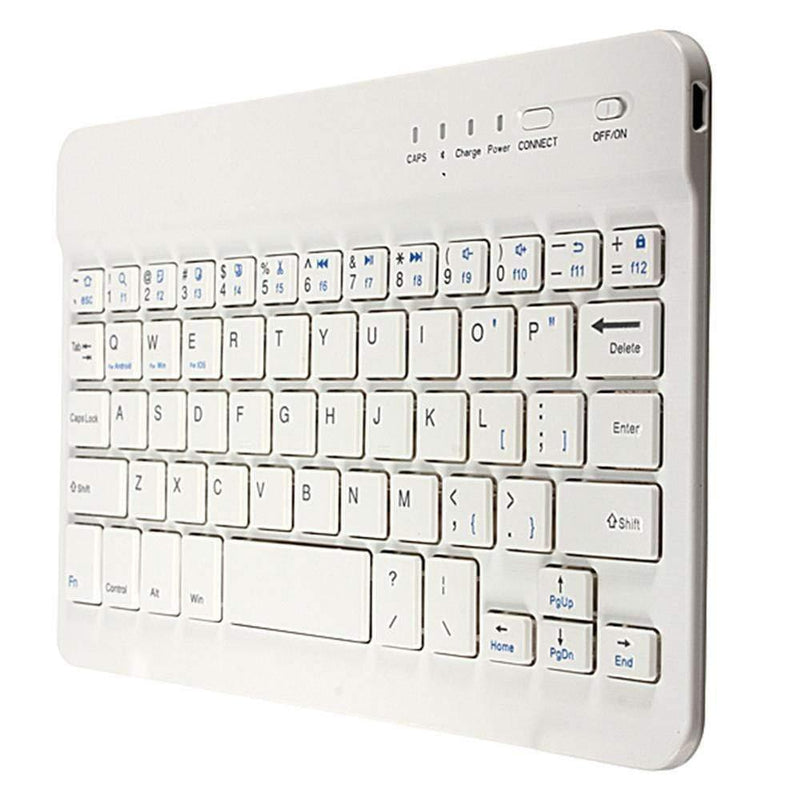 ezy2find Keyboard Slim Bluetooth Wireless Keyboard For iPad White Keyboard Slim Bluetooth Wireless Keyboard For iPad Apple Mac Computer IOS Windows Android Tablet