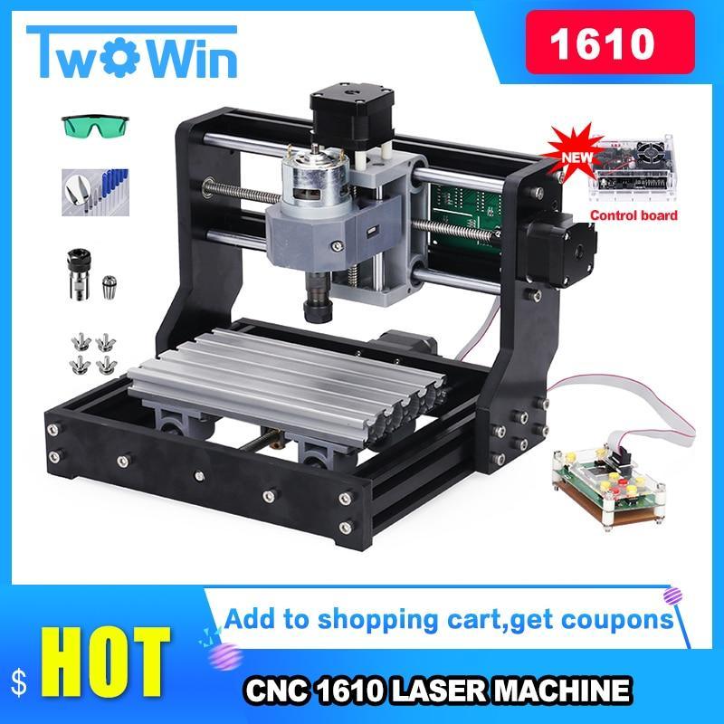 ezy2find laser metal cutter CNC Rounter DIY 1610pro Mini CNC Machine+ 500mw laser ,working area 16*10*4.5cm, 3 Axis PCB Milling Machine with GRBL Control