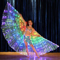 ezy2find LED butterfly wings Child LED Butterfly Wings Halloween Stage Performance Props Women Dance Prop DJ LED Dance Wings Light Up Wing Costume  Dance Wings Rainbow Colors With Stick