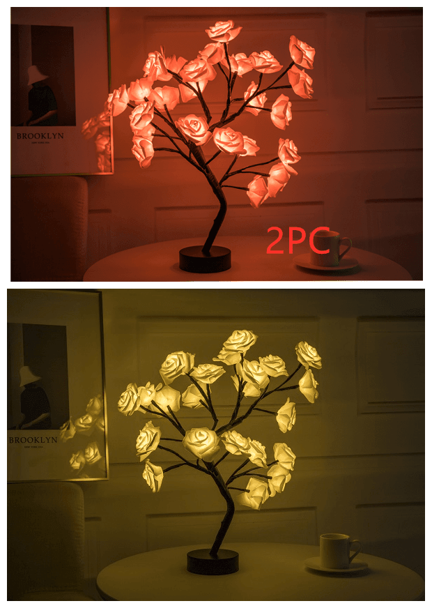 ezy2find led lights 2PCPB1Black yellow Rose Flower Tree LED Lamp