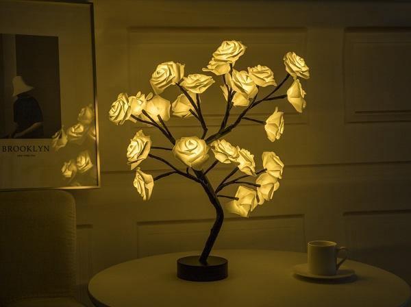 ezy2find led lights Black yellow3PC Rose Flower Tree LED Lamp