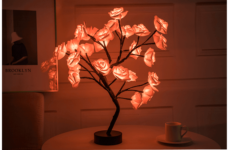 ezy2find led lights Pink black Rose Flower Tree LED Lamp