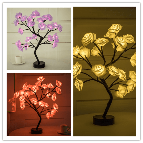 ezy2find led lights Set2 Rose Flower Tree LED Lamp