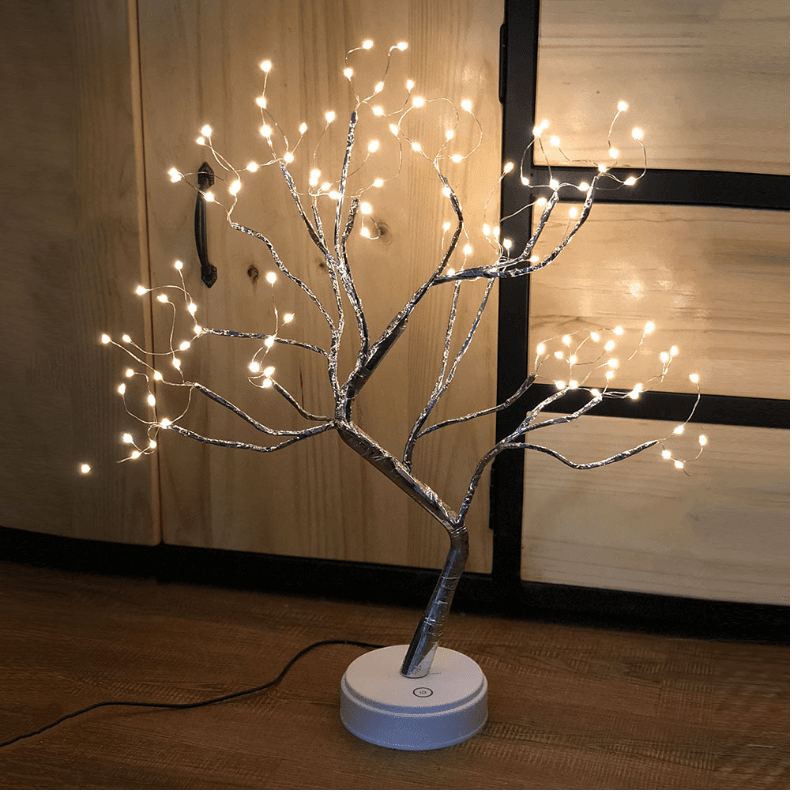 ezy2find led lights Warm white 2pcs Tree Light Touch Switch Pearl Star Night Light