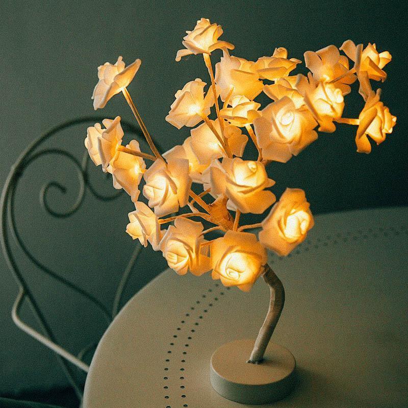 ezy2find led lights White Rose Flower Tree LED Lamp