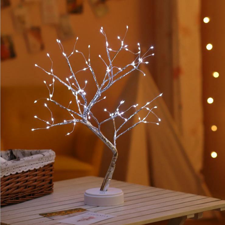 ezy2find led lights White Tree Light Touch Switch Pearl Star Night Light