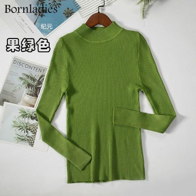 ezy2find Light Green / One Size Bornladies Autumn Winter Basic Turtleneck Knitting Bottoming Warm Sweaters 2022 Women&