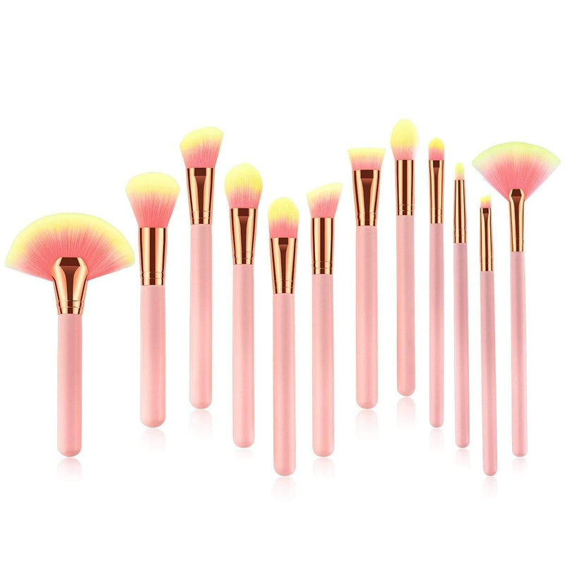 ezy2find Makeup Brush Set Pink 12pcs beauty makeup brushes