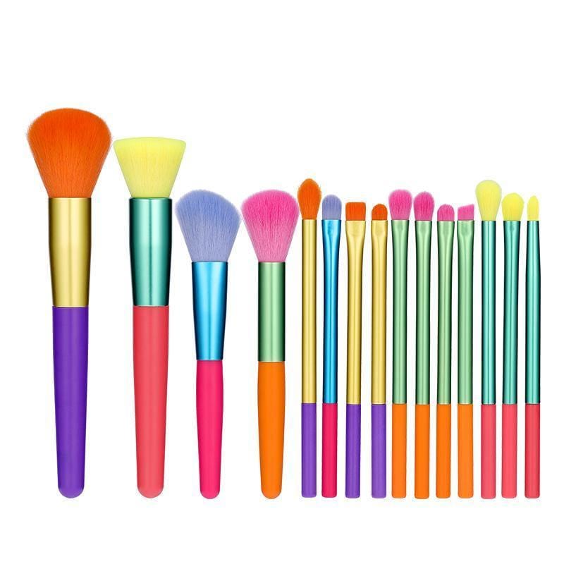 ezy2find makeup kit Color Makeup Brush Set 15pcs Multicolor Colourful Makeup Brushes