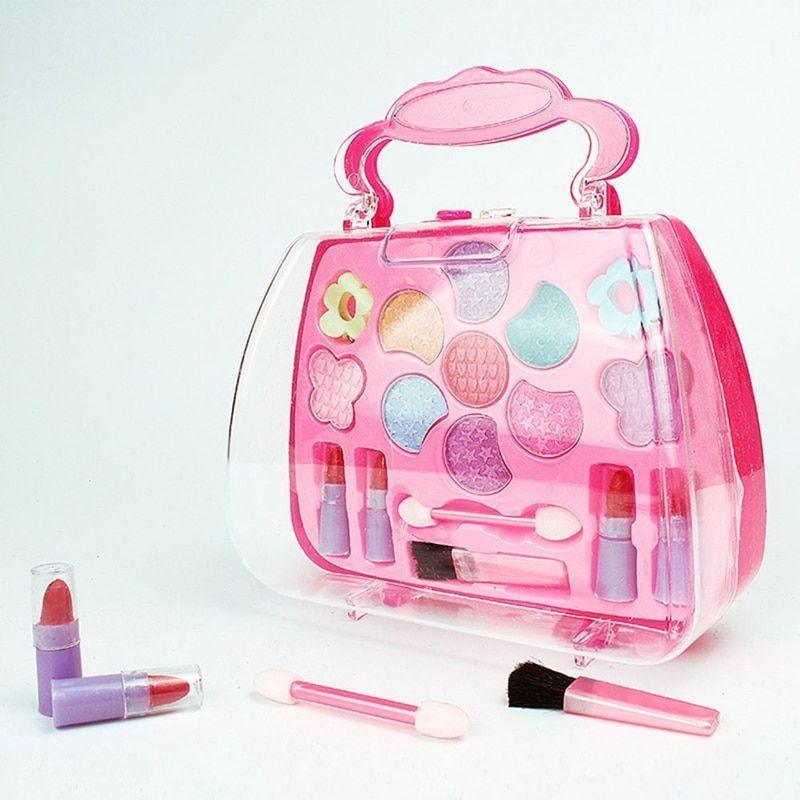ezy2find makeup set Pink New Pretend Play Girls Cosmetics Kit Toys Makeup Set Preschool Kid Beauty Toy Environmental Safety Toy For Kids Makeup Toys