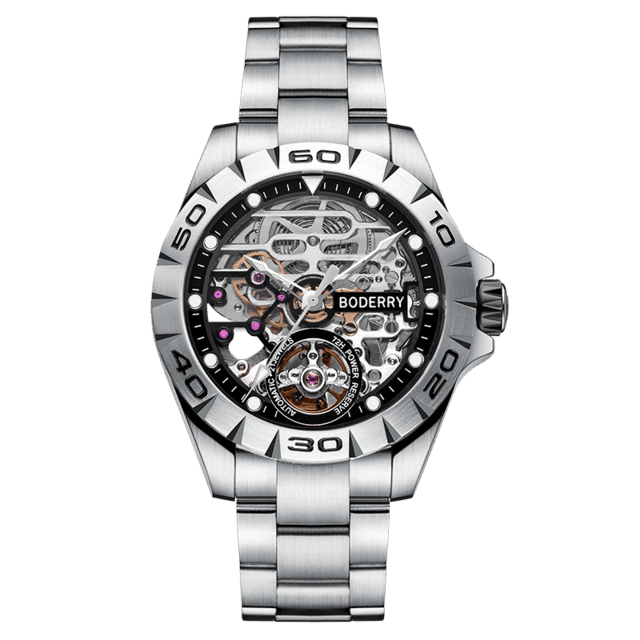 ezy2find mans watches Black Steel Top Brand Luxury Men's Watches Automatic Mechanical Luminous Waterproof Stainless Steel Watch Men Male Clock Relogio Masculino